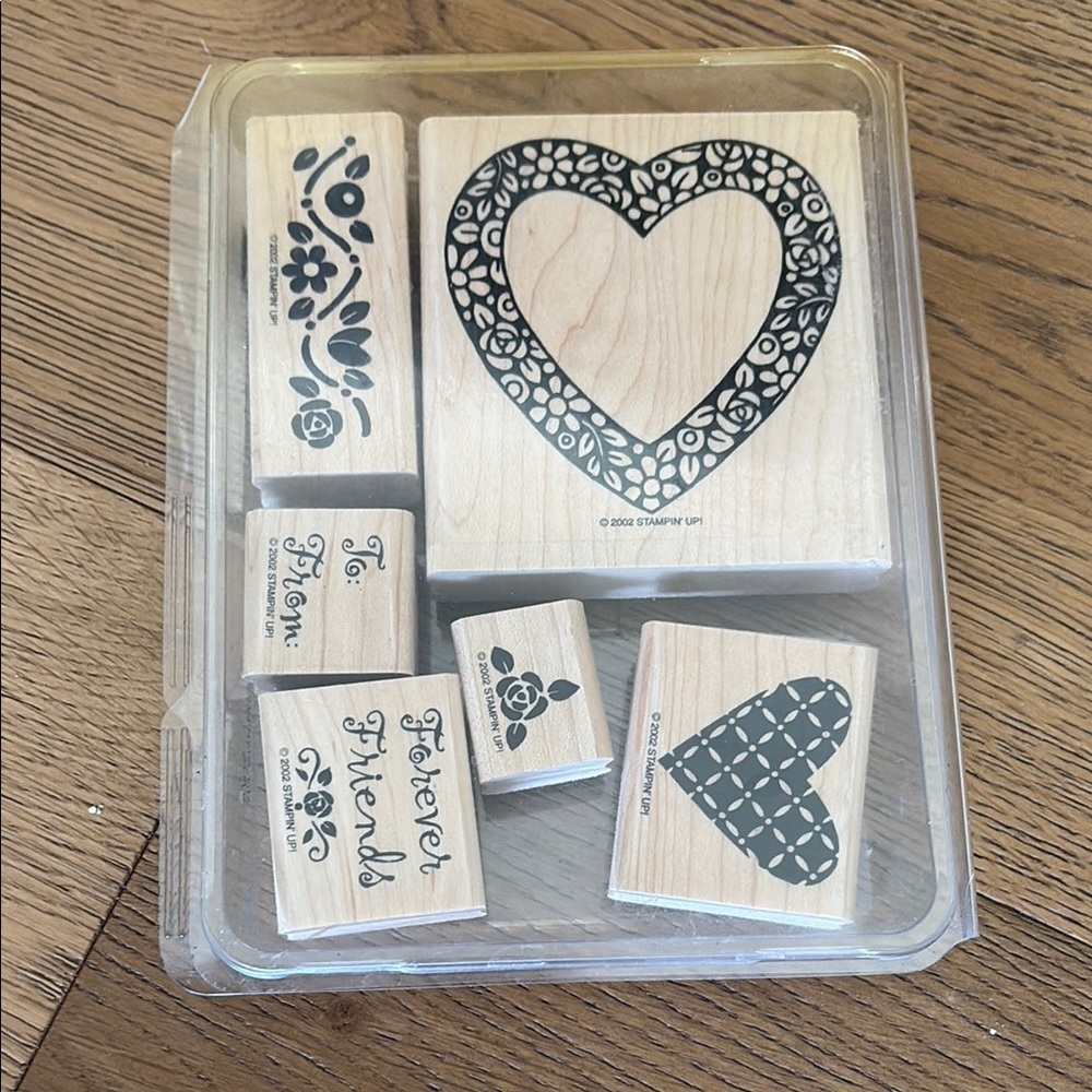 Stampin Up! EUC Hearts and Posies set of 6 2002
